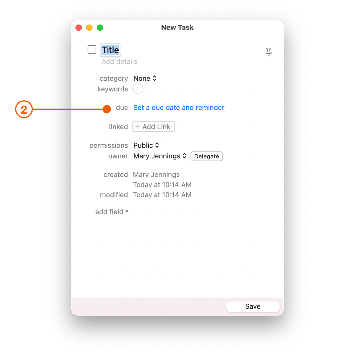 New Task window showing reminder options