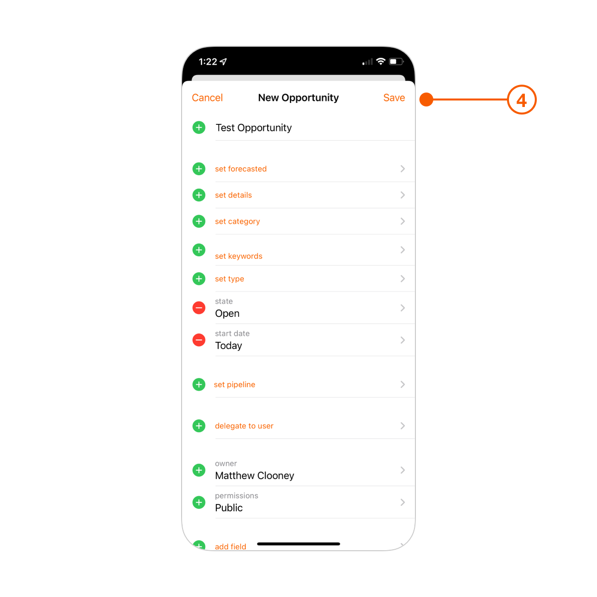 Daylite for iOS saving New Opportunity