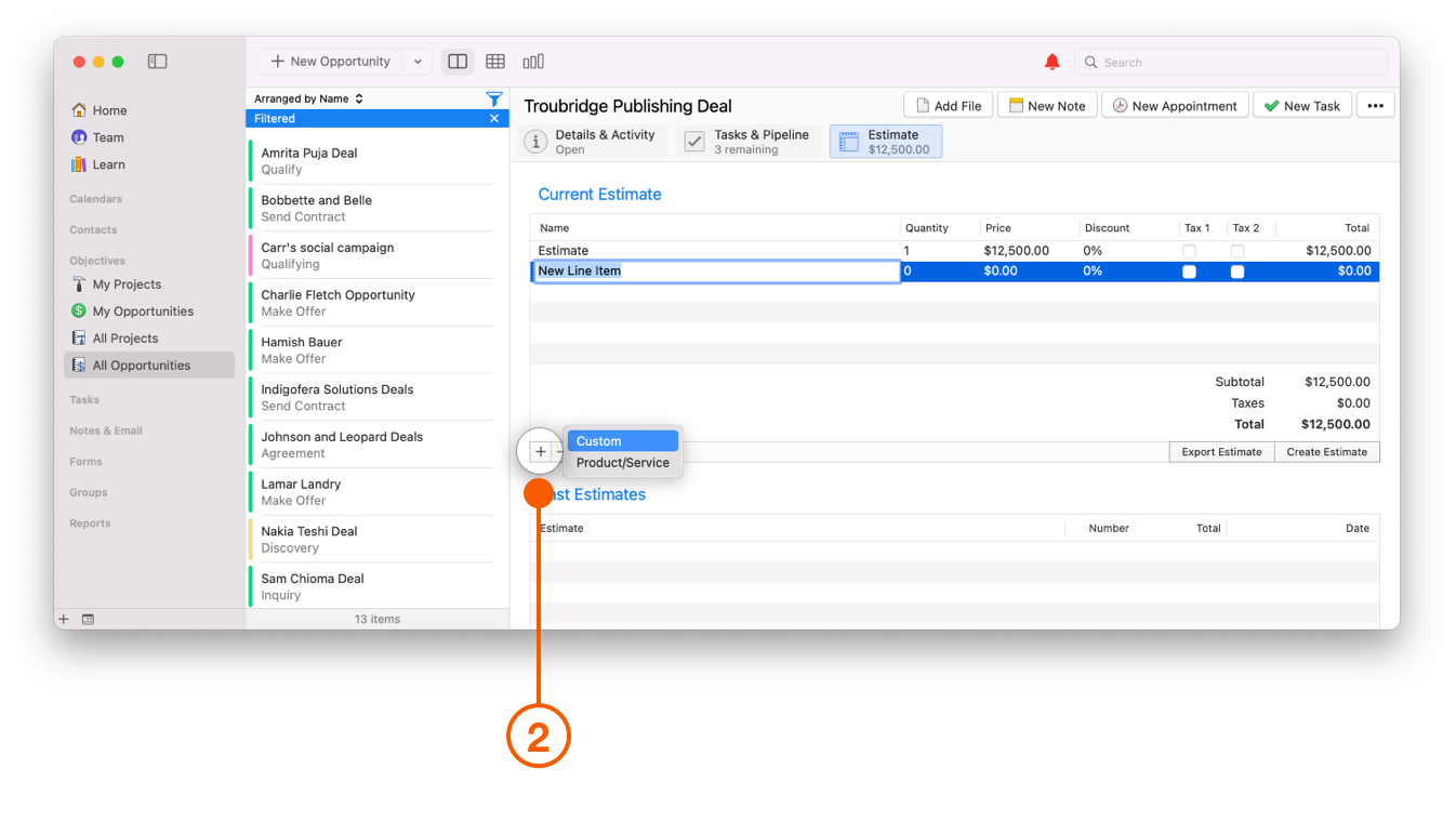 Edit button showing New Line Item Window