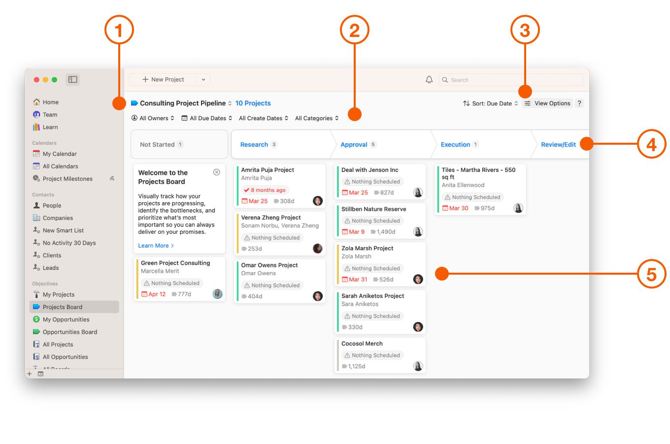Projects Board Overview on Mac