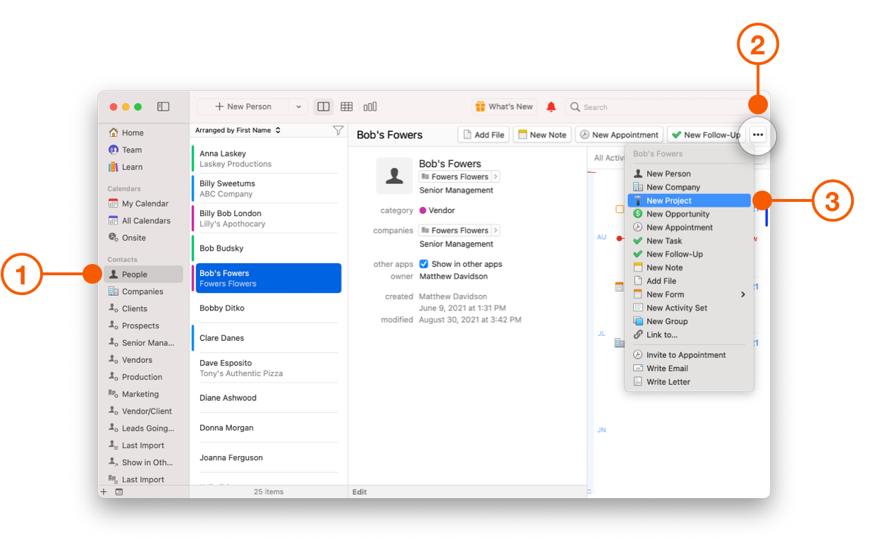 People view selecting New Project