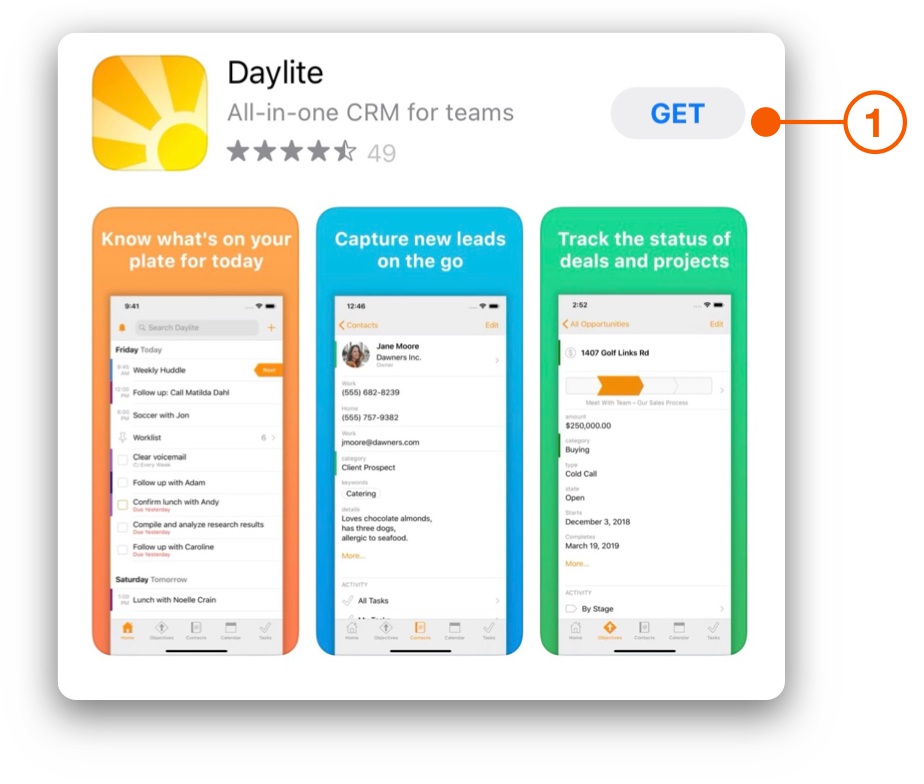 iOS App Store showing Daylite app