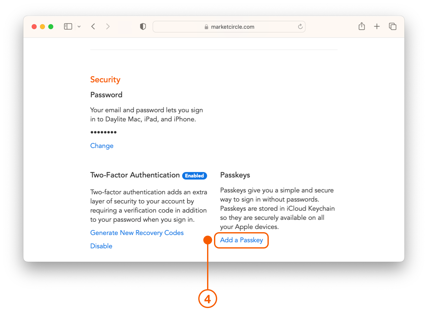 Turning on Passkeys
