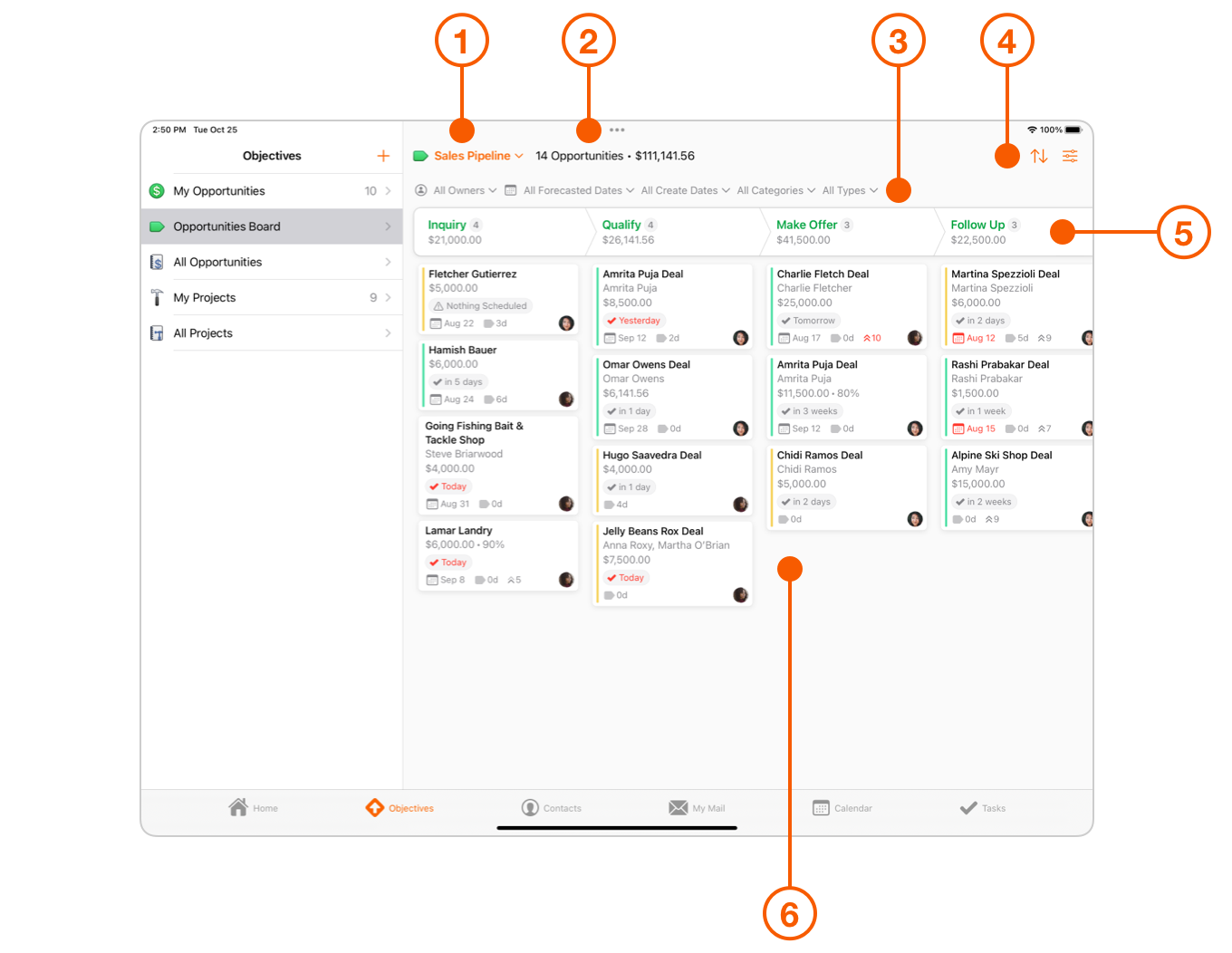 Opportunities Board Overview on iPad