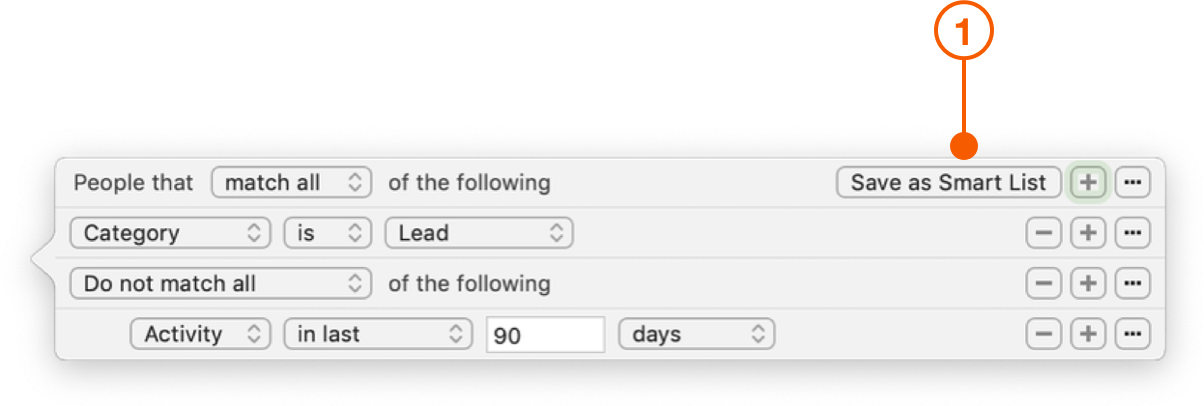 Filter popover selecting Save as Smart List