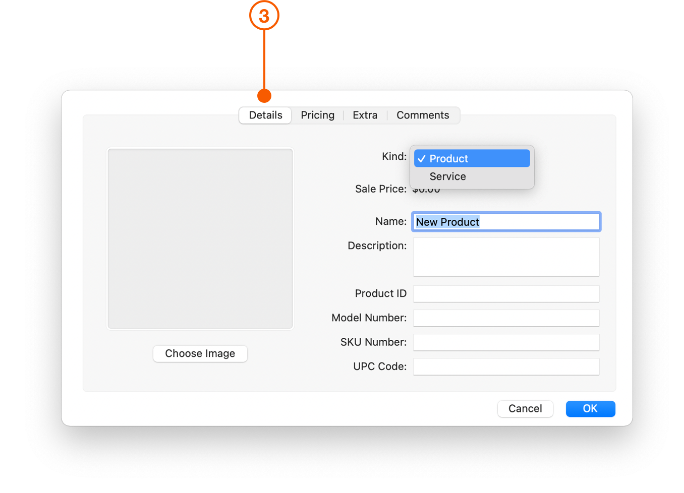 Products window showing Details tab