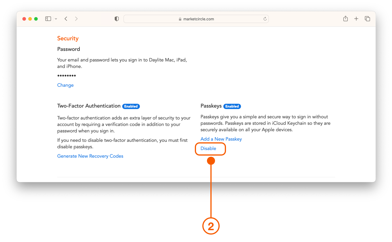 Disable Passkeys
