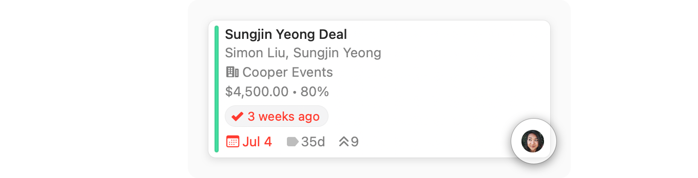 Opportunities Board showing account holder