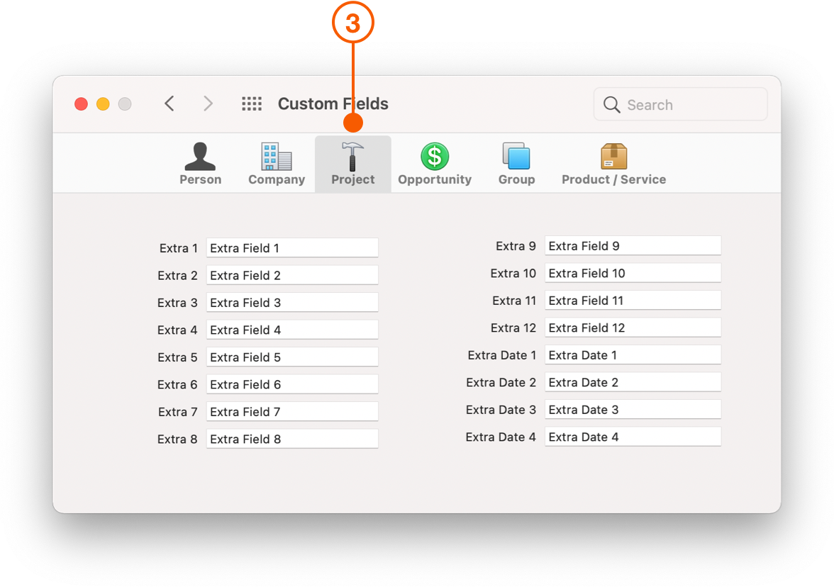Custom Fields preferences selecting Projects