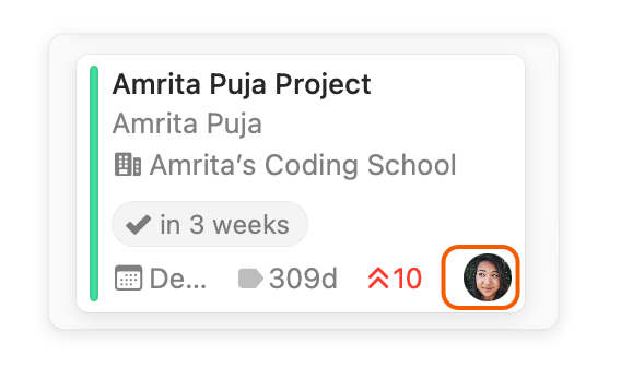 Projects Board showing owner